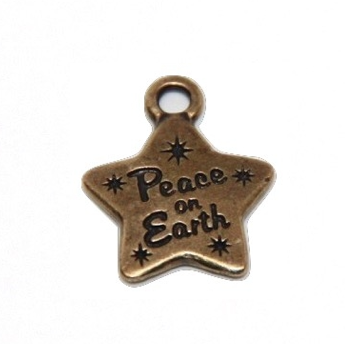 Peace on Earth Charm - Brass - TierraCast