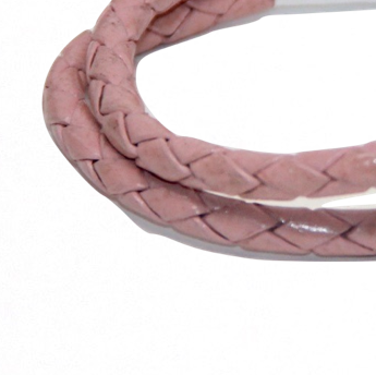 Round Braided Indian Leather:  Dusty Pink:  12 Inches