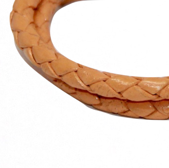 Round Braided Indian Leather:  Mustard:  12 Inches