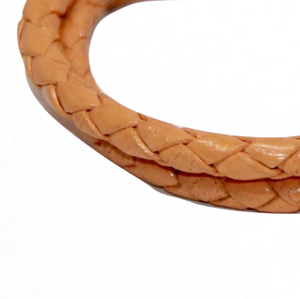Round Braided Indian Leather:  Mustard:  12 Inches