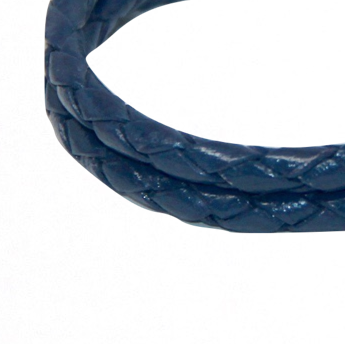 Round Braided Indian Leather:  Prussian:  12 Inches