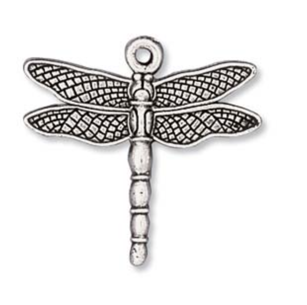 Dragon Fly Charm -  Antique Silver - Quest