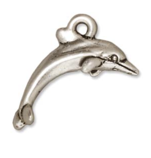 Dolphin Charm - Silver - TierraCast