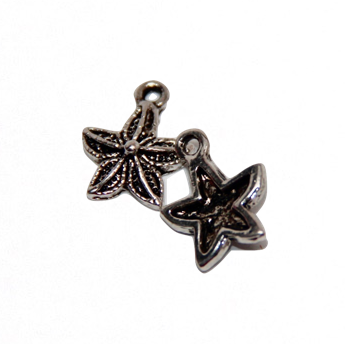 Small Starfish Charm - Antique Silver