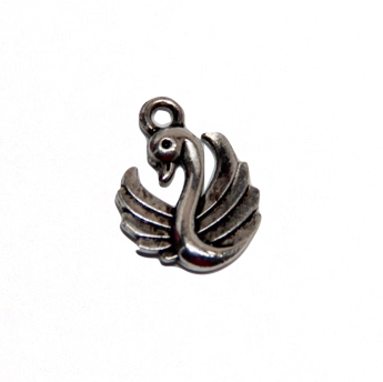 Swan Charm - Antique Silver