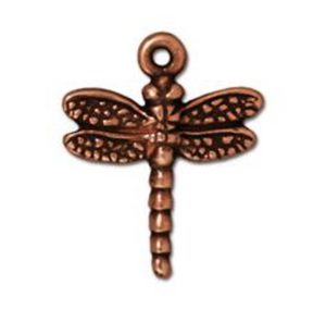 Dragon Fly Charm :Small  -  Copper - TierraCast