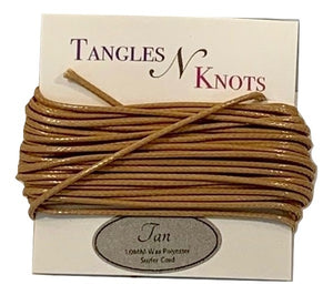 Tan - Wax Polyester Surfer Cord - 5 yard bundle