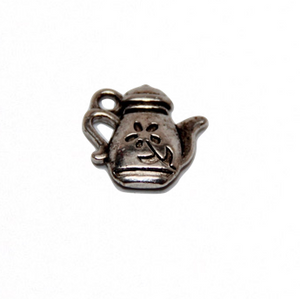 Teapot Charm - Antique Silver