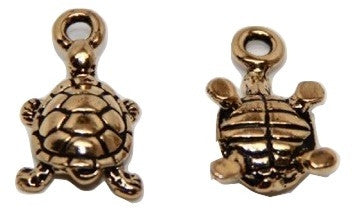 Turtle Charm - Antique Gold - TierraCast