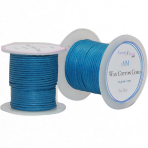 Wax Cotton Cord:  SKY BLUE - 1mm Spool