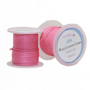 Wax Cotton Cord:  STRAWBERRY - 10M Spool