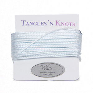 White - Wax Polyester Surfer Cord - 5 or 10 yards