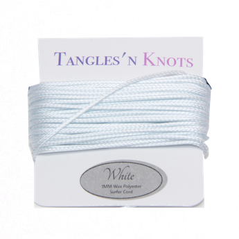 White - Wax Polyester Surfer Cord - 5 or 10 yards