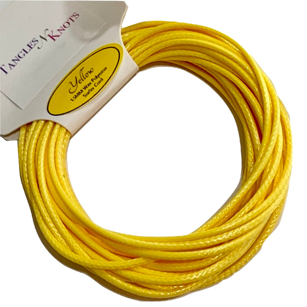 Yellow - Wax Polyester Surfer Cord - 5 or 10 yards