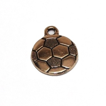 Soccer Charm - Antique Gold Plate - TierraCast (CLEARANCE)