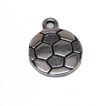 Soccer Charm - Antique Silver Plate - TierraCast (CLEARANCE)
