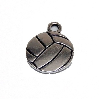Volleyball Charm - Antique Silver Plate - TierraCast (CLEARANCE)