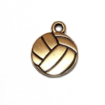 Volleyball Charm - Antique Gold Plate - TierraCast (CLEARANCE)